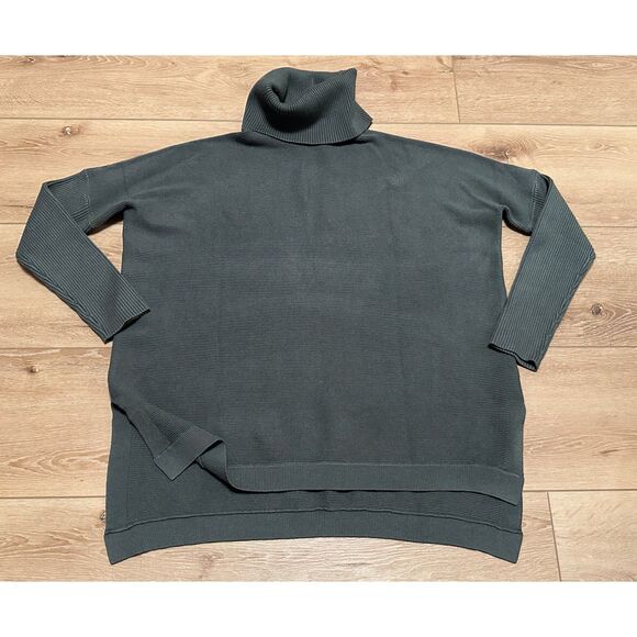 Women's Caracilia Heavy Oversized Ribbed Turtleneck Sweater Green Large EUC! - Picture 2 of 5